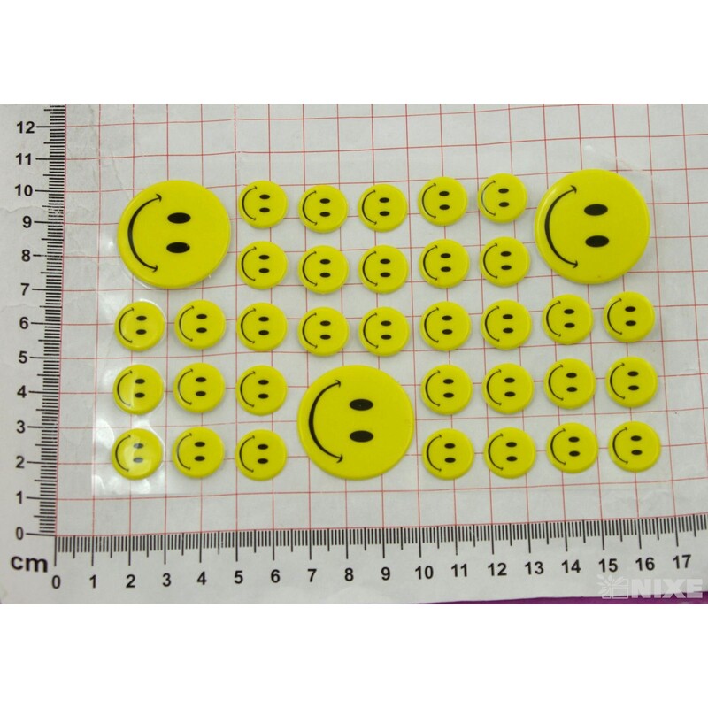 SMAJLÍK NALEPOVACÍ 1,5-3cm 36ks*ŽLUTÁ