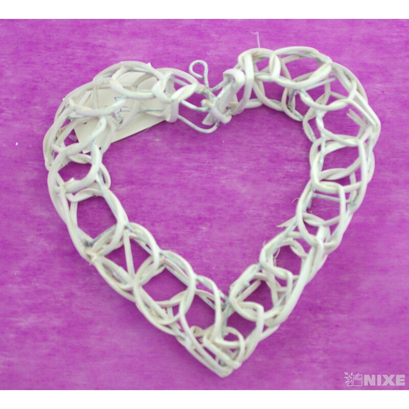 SRDCE RATTAN 20cm*BÍLÁ