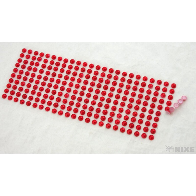 PERLIČKY NALEPOVACÍ 8mm 240ks*ČERVENÁ