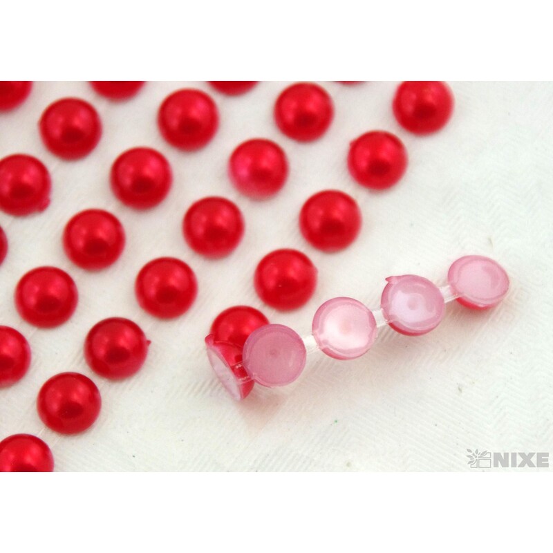 PERLIČKY NALEPOVACÍ 8mm 240ks*ČERVENÁ