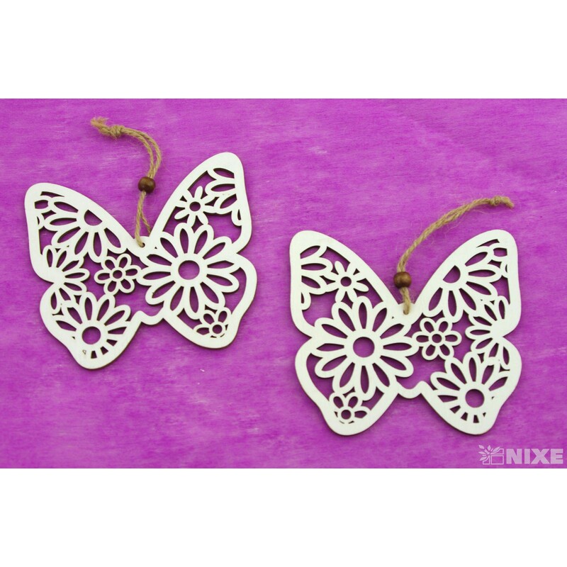 ZÁVĚS D MOTÝL 12x13cm 2ks*BÍLÁ