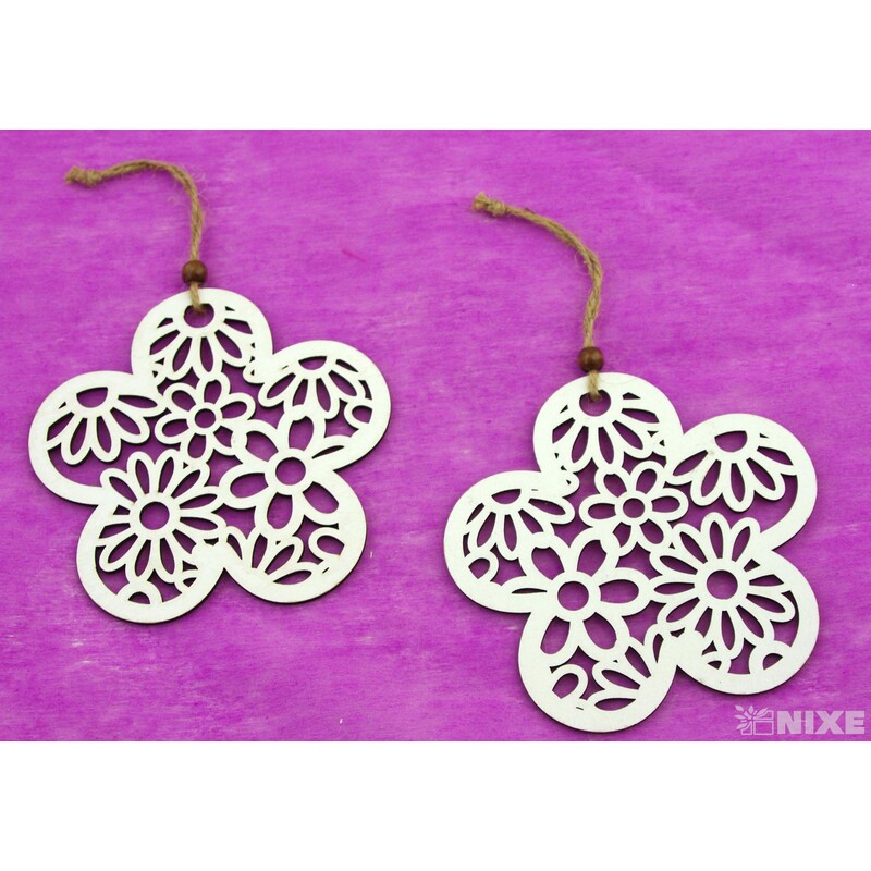 ZÁVĚS D KVÍTEK 13cm 2ks*BÍLÁ