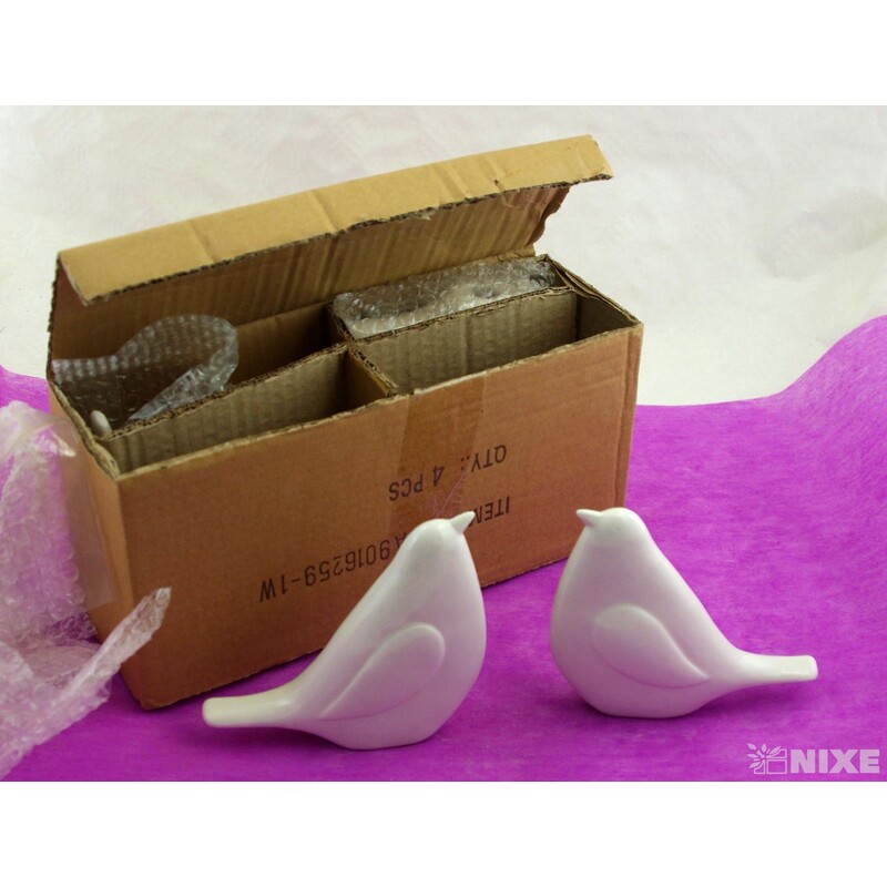 PTÁČEK KERAMIKA 14x13cm*BÍLÁ