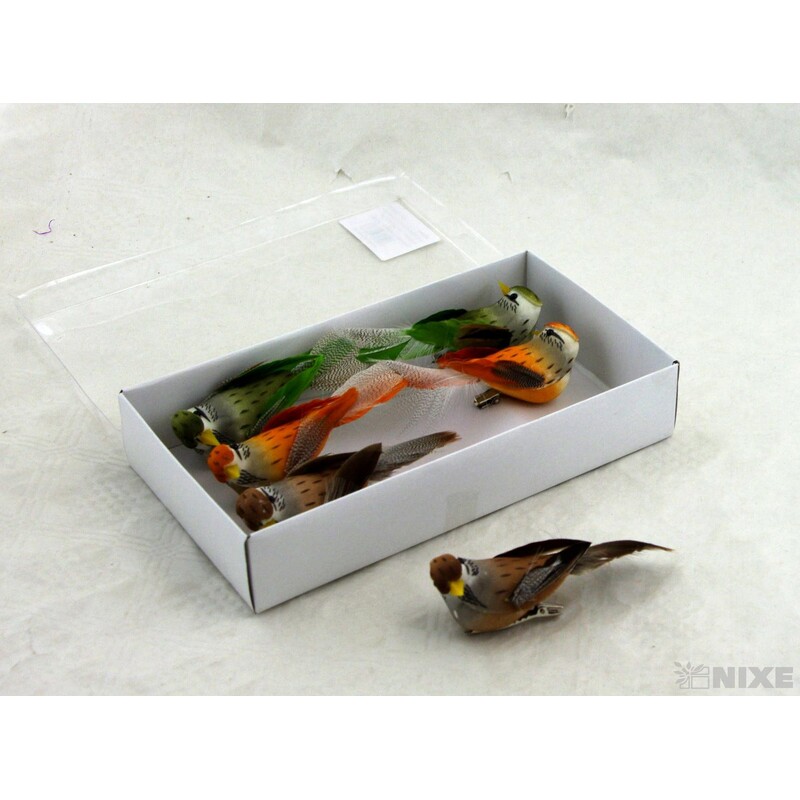 PTÁČEK  KLIPS 12cm 6ks*MIX BAREV