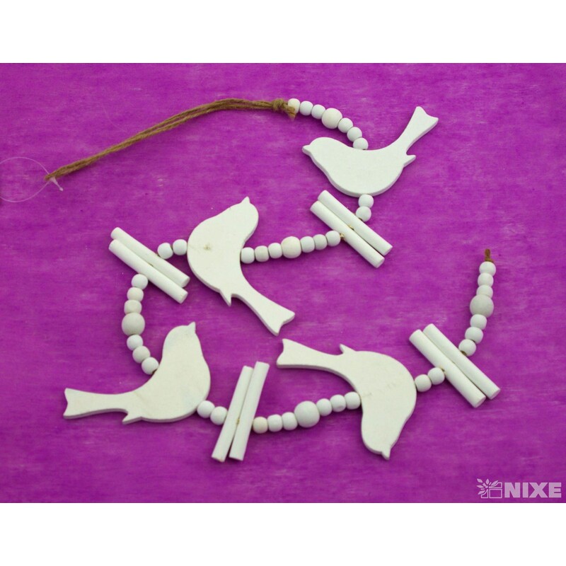 GIRLANDA PTÁČEK 69cm*BÍLÁ