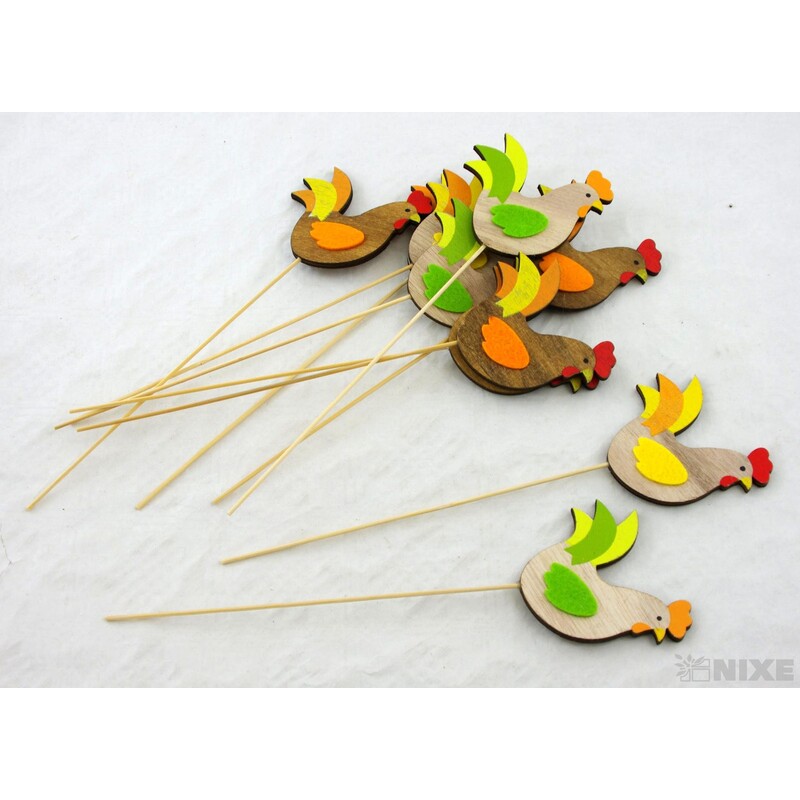 ZÁPICH KOHOUT 8x28cm 10ks*MIX BAREV