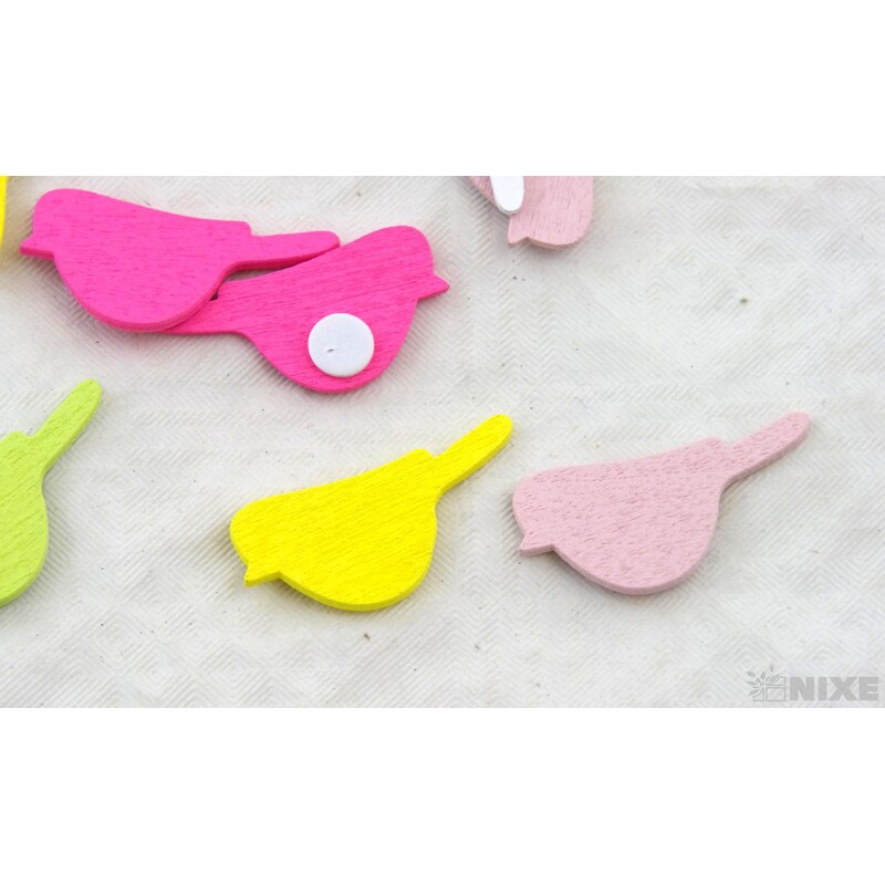 PTÁČEK D NALEPOVACÍ 2x3cm 20ks*MIX BAREV