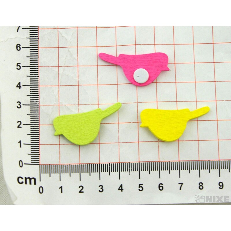 PTÁČEK D NALEPOVACÍ 2x3cm 20ks*MIX BAREV