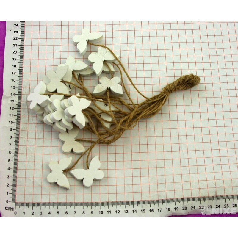 MOTÝL NA PROVÁZKU 4cm 20ks*BÍLÁ