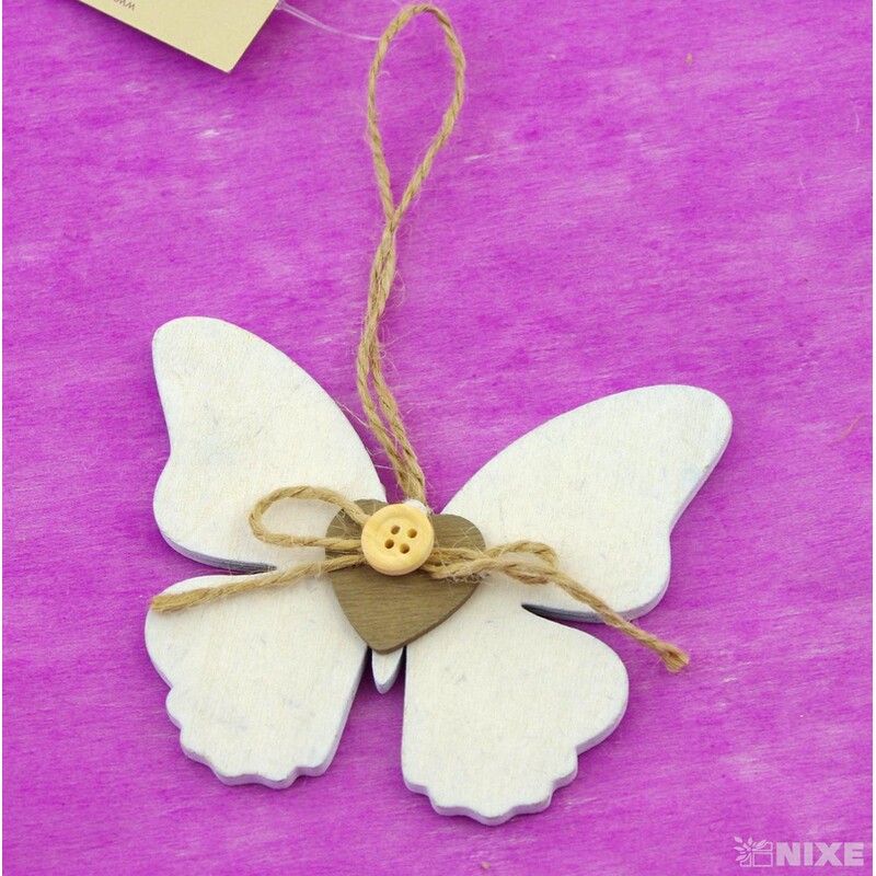 ZÁVĚS D MOTÝL 6ks 8x10cm*BÍLÁ