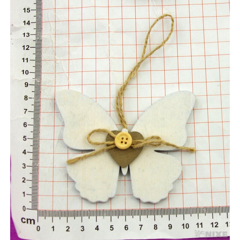 ZÁVĚS D MOTÝL 6ks 8x10cm*BÍLÁ