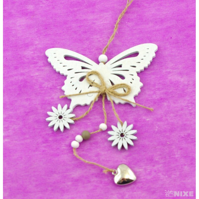 ZÁVĚS D MOTÝL 8x12cm*BÍLÁ