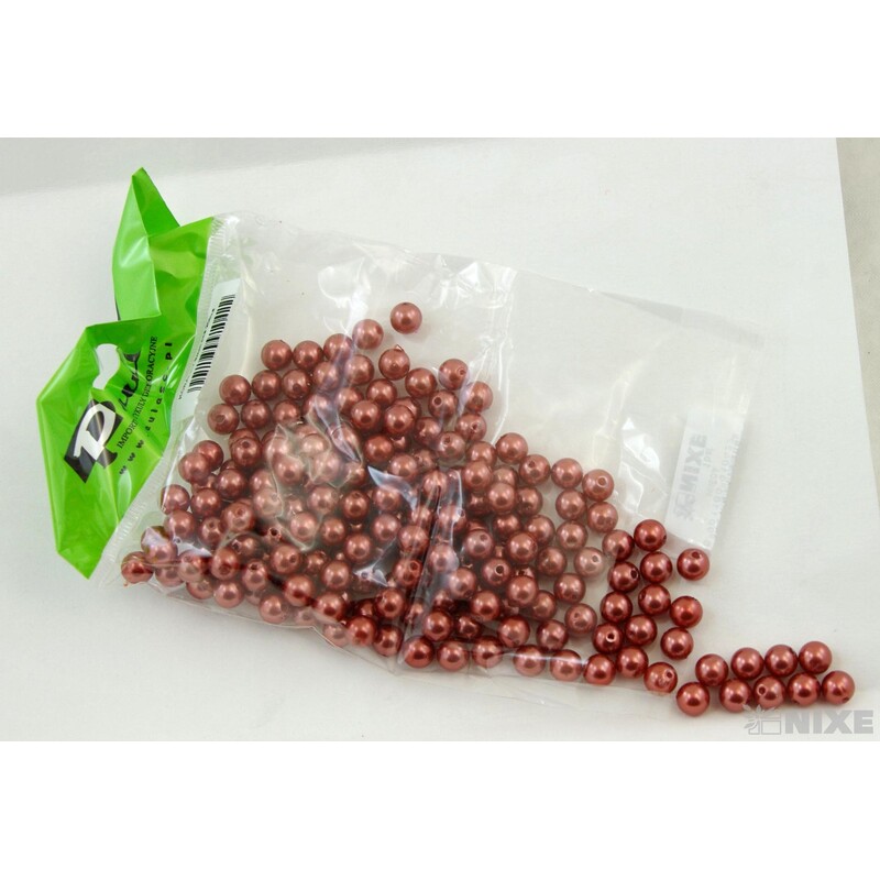 KORÁLKY 8mm cca 208ks*HNĚDÁ