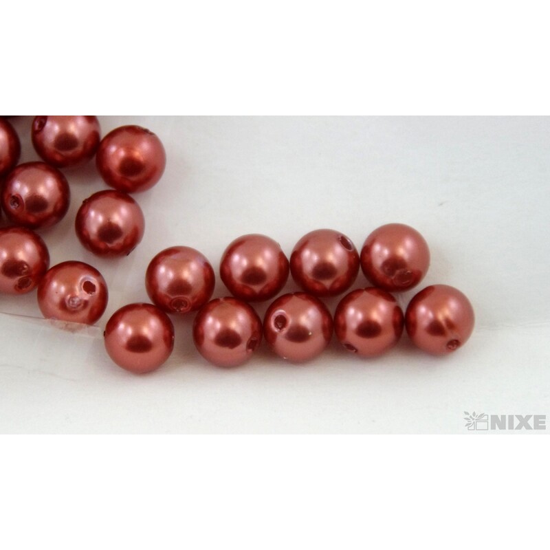 KORÁLKY 8mm cca 208ks*HNĚDÁ