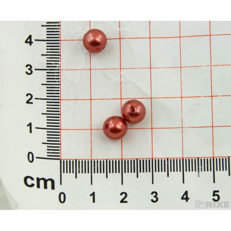 KORÁLKY 8mm cca 208ks*HNĚDÁ