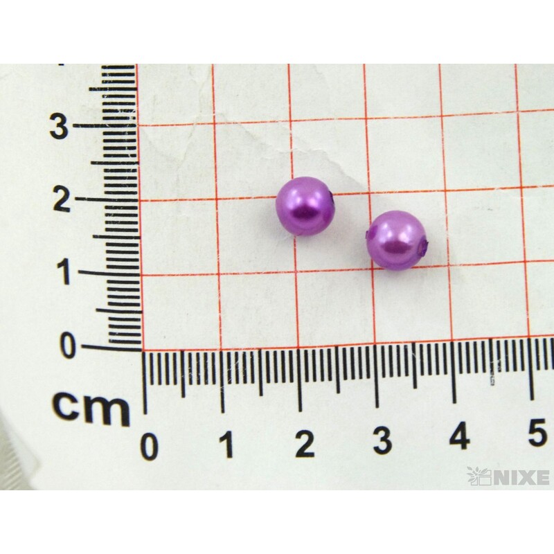 KORÁLKY 8mm cca 208ks METAL*FIALOVÁ