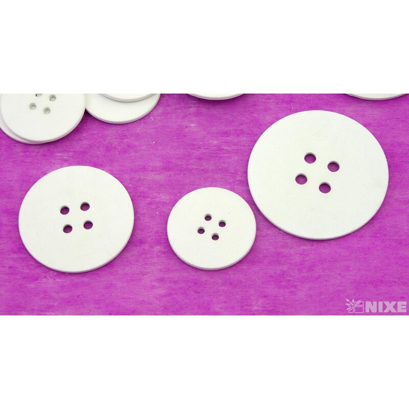 KNOFLÍK DŘEVO 5-6-8cm 21ks*BÍLÁ