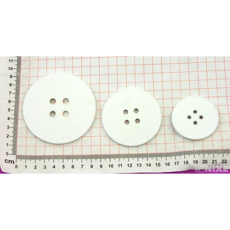 KNOFLÍK DŘEVO 5-6-8cm 21ks*BÍLÁ