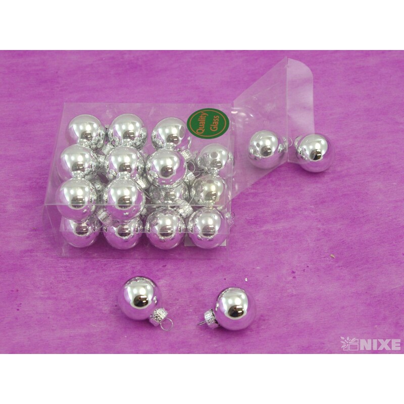 KOULE ZÁVĚS 2,5cm 24ks*STŘÍBRNÁ