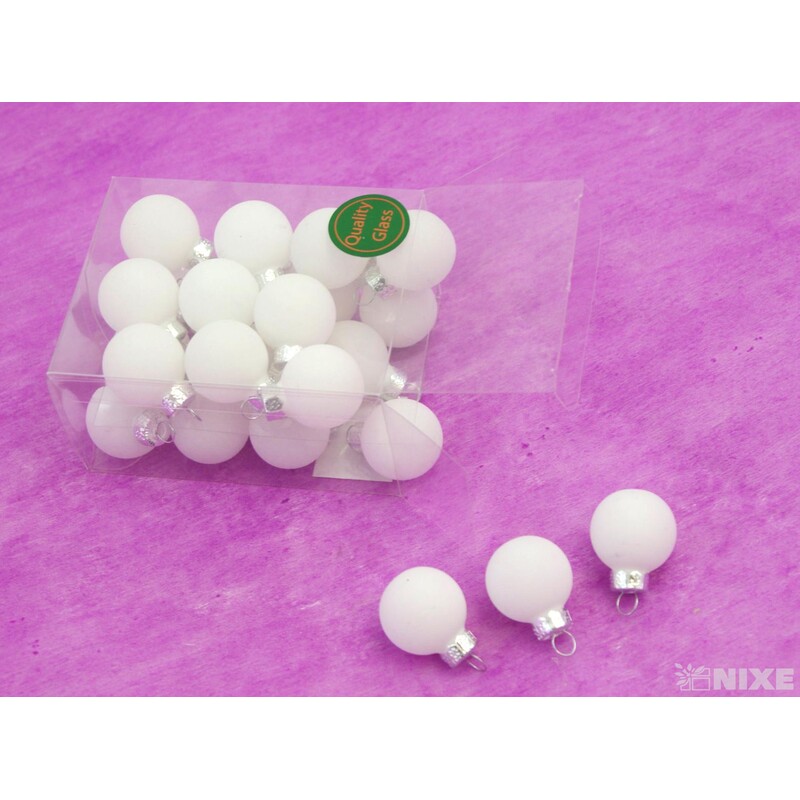 KOULE ZÁVĚS 2,5cm 24ks MAT*BÍLÁ V+