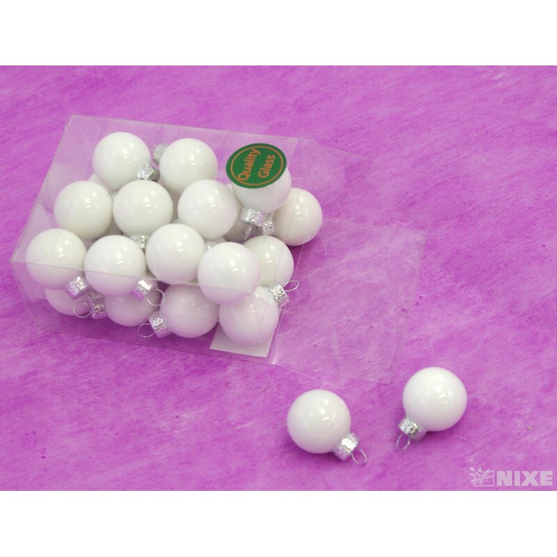 KOULE ZÁVĚS 2,5cm 24ks*BÍLÁ