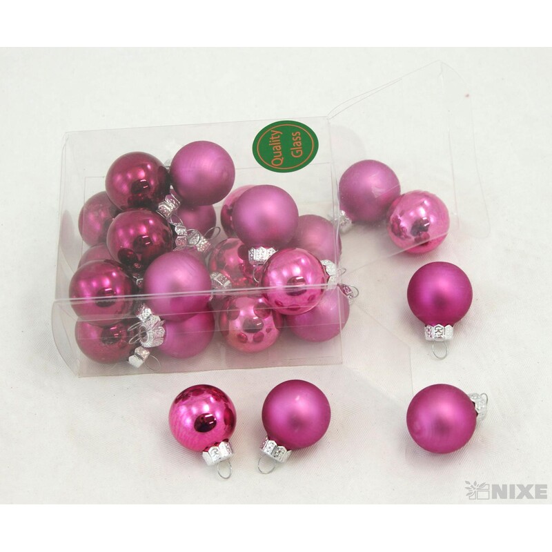 KOULE ZÁVĚS 2,5cm 24ks MIX*RŮŽOVÁ V+