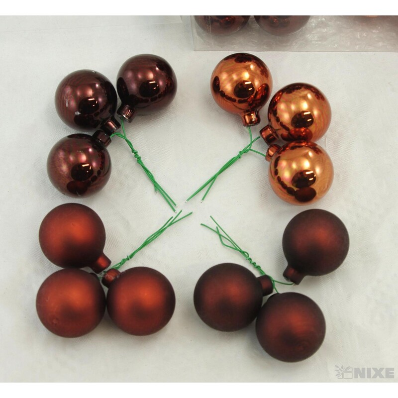 KOULE NA DR. 4x10cm 36ks MIX*HNĚDÁ