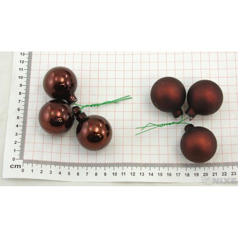 KOULE NA DR. 4x10cm 36ks MIX*HNĚDÁ