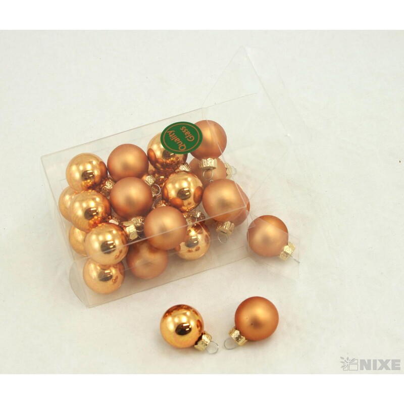 KOULE ZÁVĚS 2,5cm 24ks MIX*MĚDENÁ