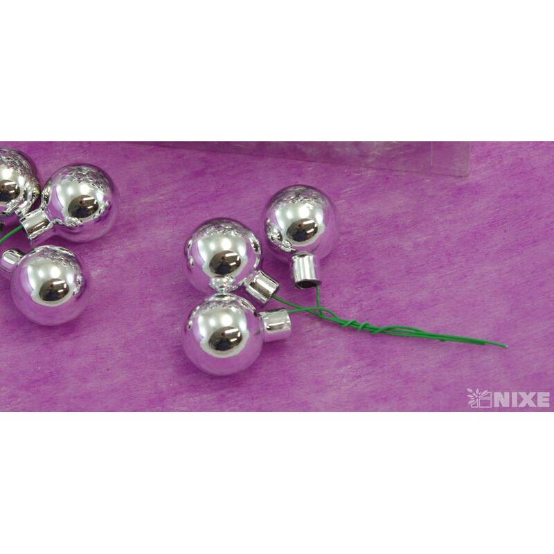 KOULE NA DR. 2,5x10,5cm 144ks*STŘÍBRNÁ