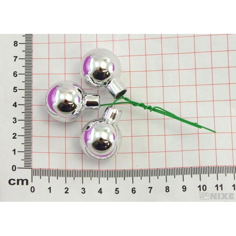 KOULE NA DR. 2,5x10,5cm 144ks*STŘÍBRNÁ