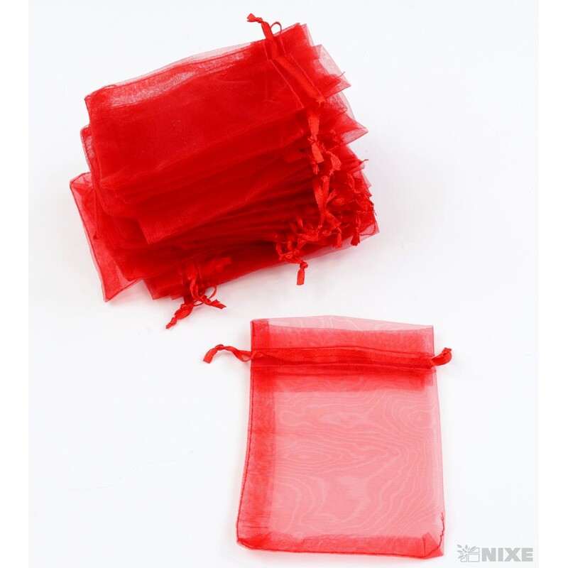 SÁČEK ORGANZA 09x12cm*ČERVENÁ