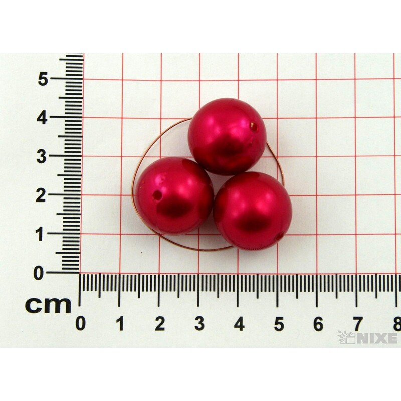 KORÁLKY 20mm 12ks*ČERVENÁ