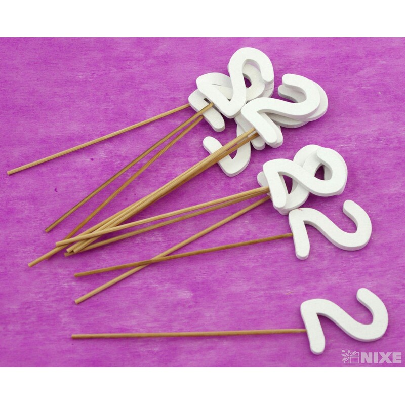 ZÁPICH ČÍSLO 2 12ks 5x19cm*BÍLÁ