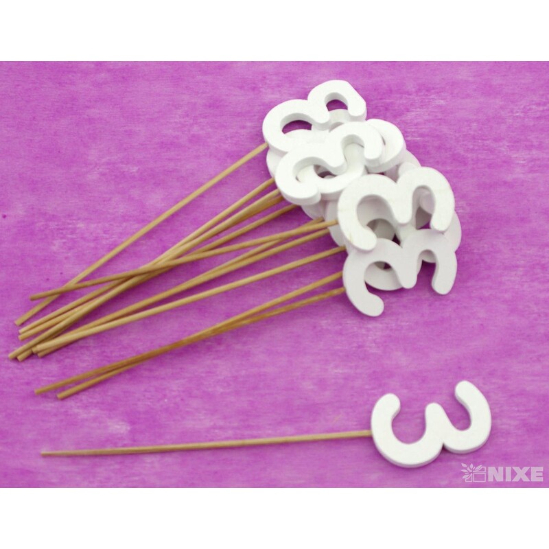 ZÁPICH ČÍSLO 3 12ks 5x19cm*BÍLÁ