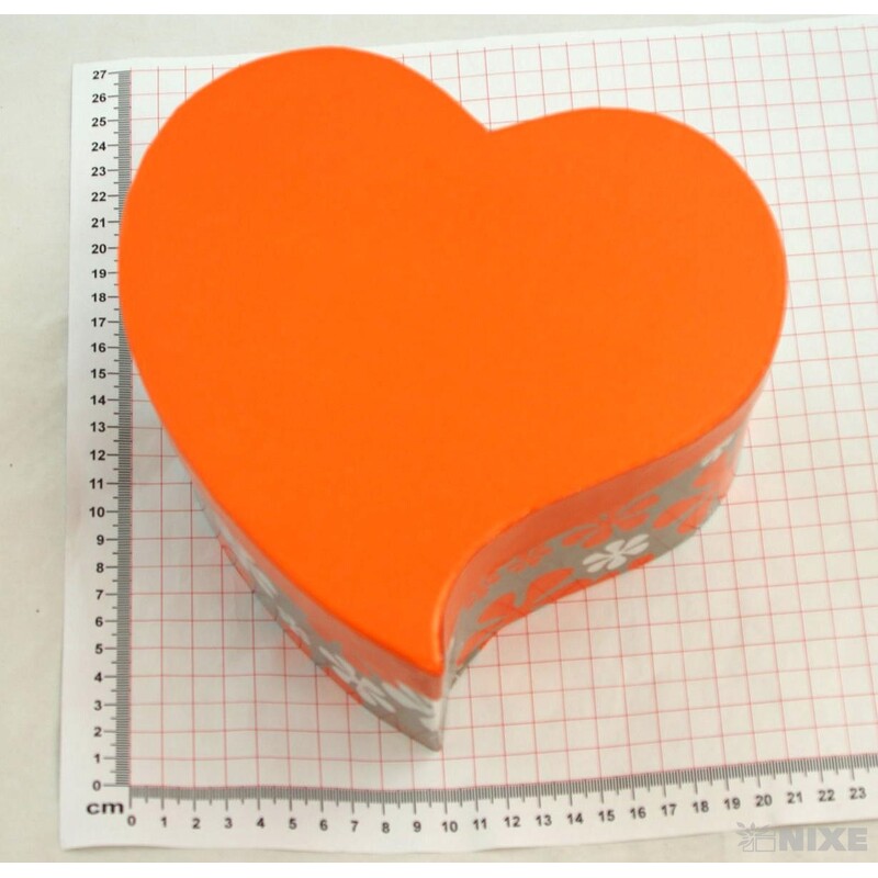 KRABICE SRDCE 19x10cm 17x9 15x8*ORANŽOVÁ