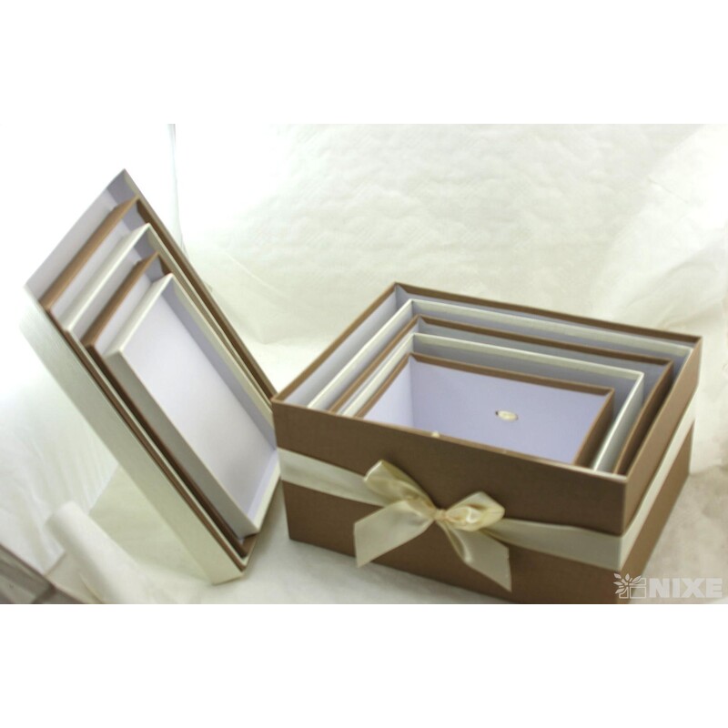 KRABICE 5ks 36x17x27cm 32x15x24 29x14x21 26x13x18 23x11x15*PŘÍRODNÍ+BÍLÁ