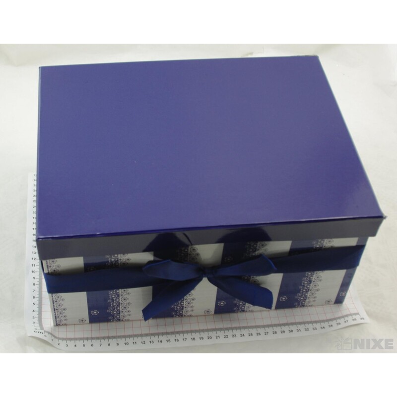 KRABICE 5ks 36x17x27cm 32x15x24 29x14x21 26x13x18 23x11x15*MODRÁ+BÍLÁ