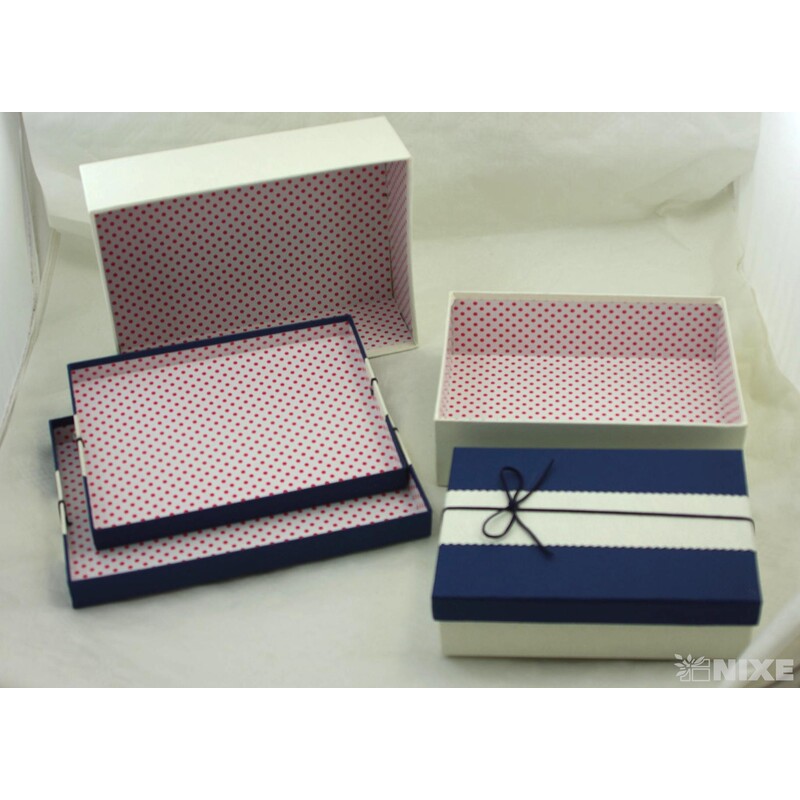 KRABICE 27x9x20cm 25x7X18 16x6x22*MODRÁ+KRÉMOVÁ