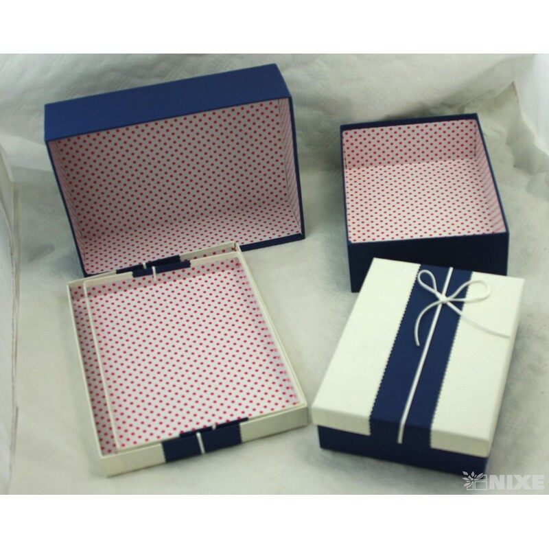 KRABICE 27x9x20cm 25x7X18 16x6x22*MODRÁ+KRÉMOVÁ