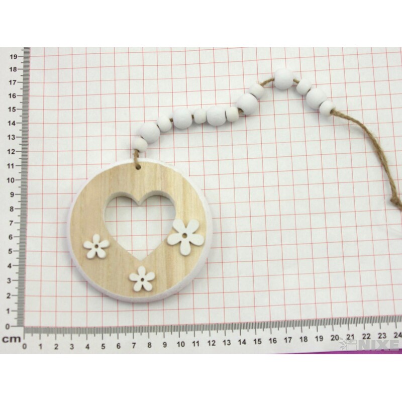 ZÁVĚS D SRDCE 9x33cm*BÍLÁ