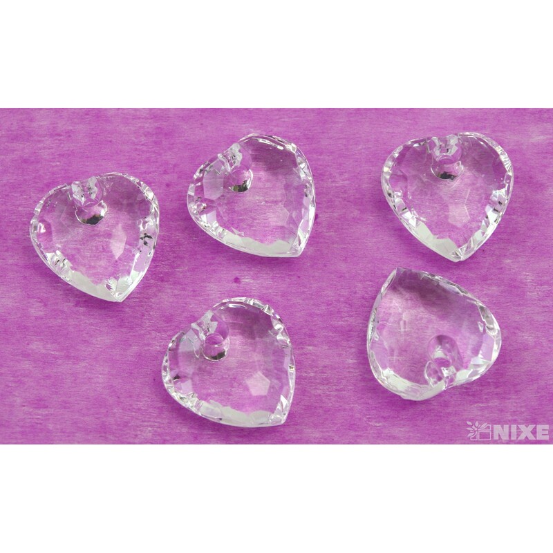 SRDCE NAVL. AKRYL 4cm 5ks*PRŮHLEDNÁ