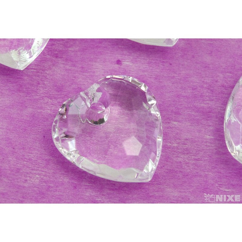 SRDCE NAVL. AKRYL 4cm 5ks*PRŮHLEDNÁ