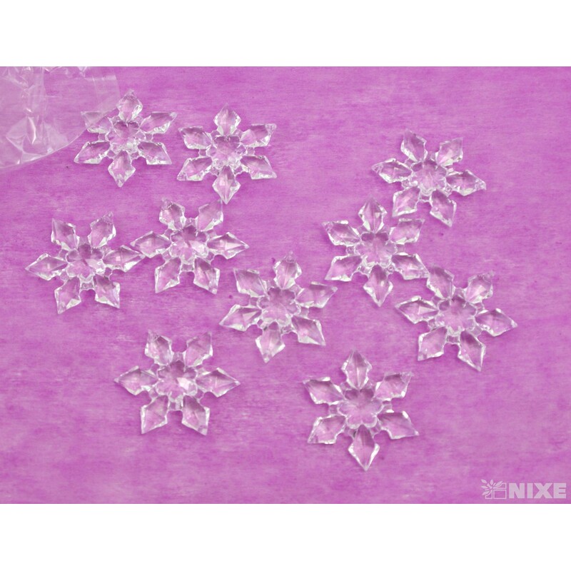 ZÁVĚS AKRYL VLOČKA 7cm 10ks*PRŮHLEDNÁ V+