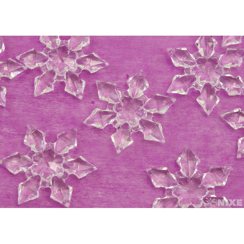 ZÁVĚS AKRYL VLOČKA 7cm 10ks*PRŮHLEDNÁ V+