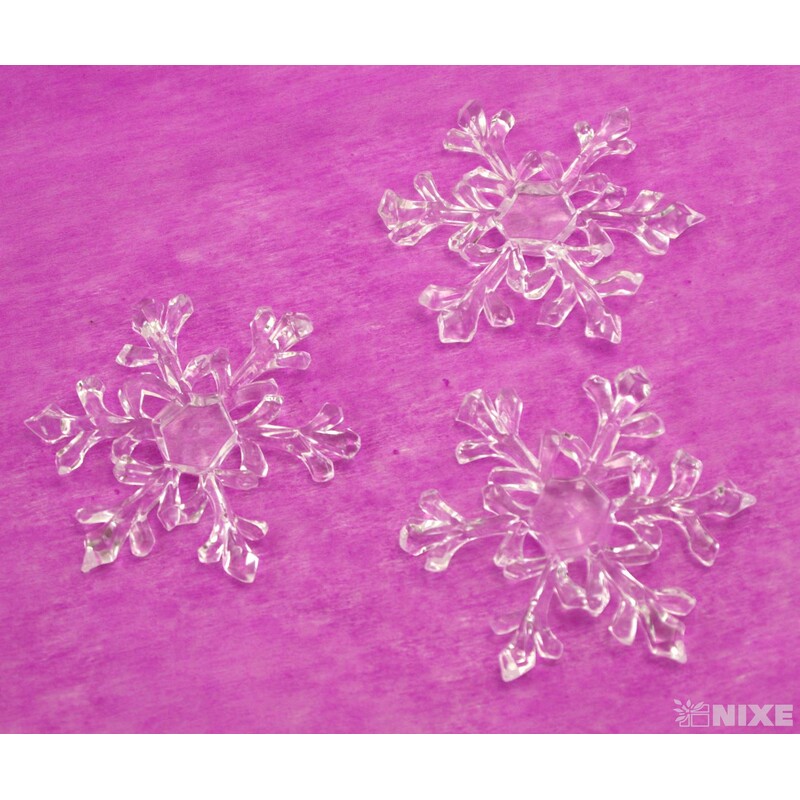 ZÁVĚS AKRYL VLOČKA 12cm 3ks*PRŮHLEDNÁ