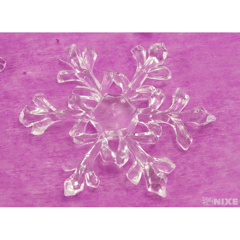 ZÁVĚS AKRYL VLOČKA 12cm 3ks*PRŮHLEDNÁ