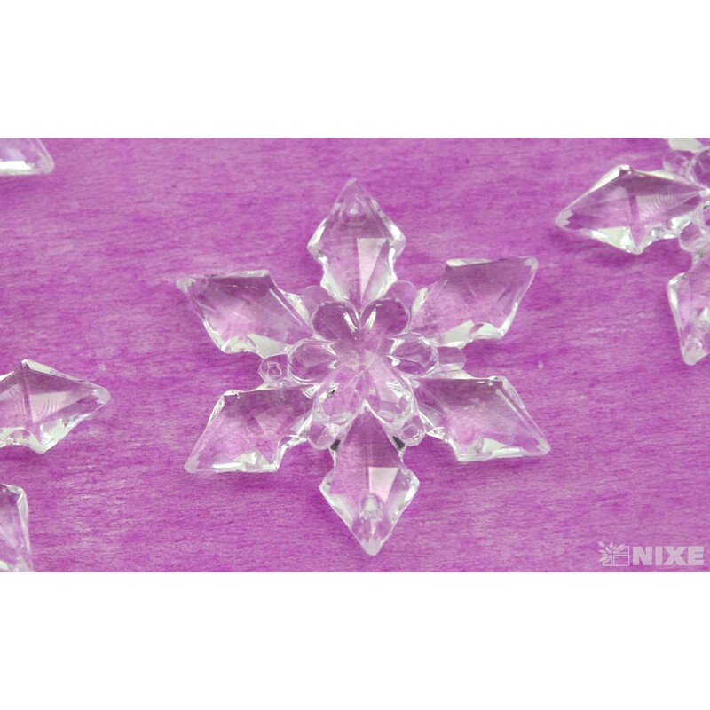 ZÁVĚS AKRYL VLOČKA 5cm 20ks*PRŮHLEDNÁ