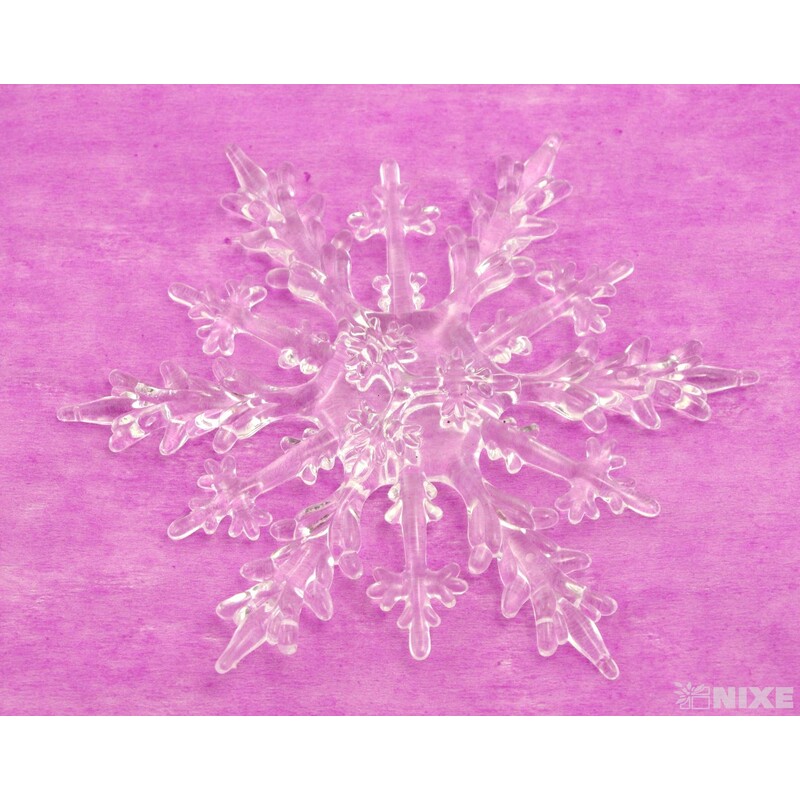 ZÁVĚS AKRYL VLOČKA 19,5cm 2ks*PRŮHLEDNÁ