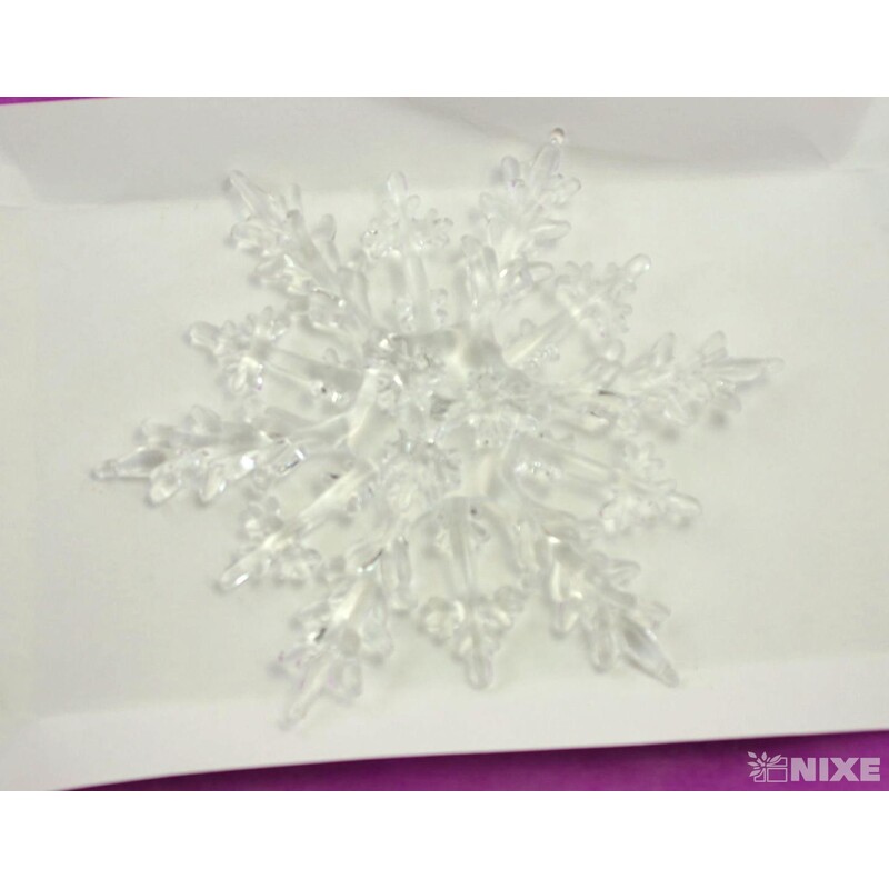 ZÁVĚS AKRYL VLOČKA 19,5cm 2ks*PRŮHLEDNÁ